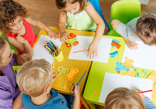 children drawing at nursery