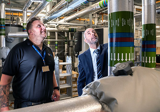 How-To-Manage-Complicance Paul from Aquatrust showing a client the new system installed